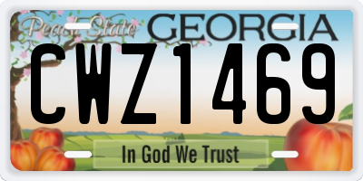 GA license plate CWZ1469