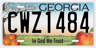 GA license plate CWZ1484