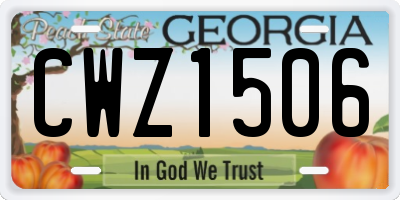 GA license plate CWZ1506