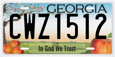 GA license plate CWZ1512