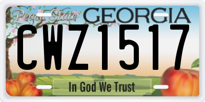 GA license plate CWZ1517