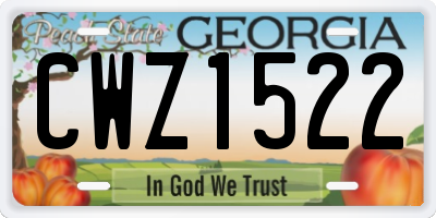 GA license plate CWZ1522