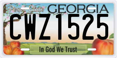GA license plate CWZ1525