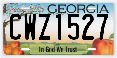 GA license plate CWZ1527