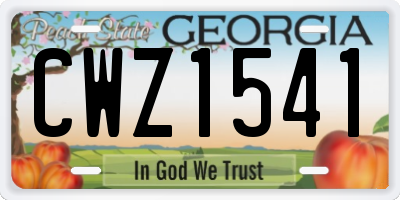 GA license plate CWZ1541