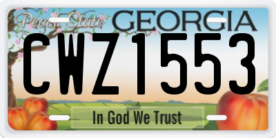 GA license plate CWZ1553