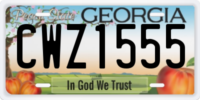 GA license plate CWZ1555