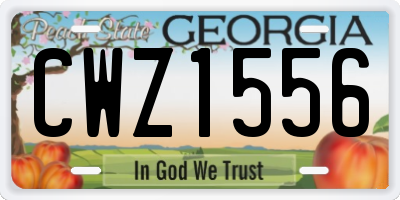 GA license plate CWZ1556