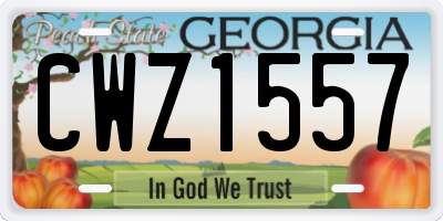 GA license plate CWZ1557