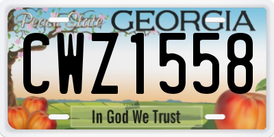 GA license plate CWZ1558