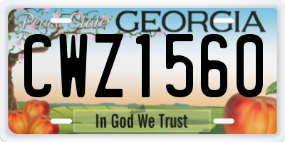 GA license plate CWZ1560