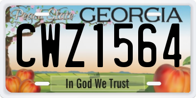GA license plate CWZ1564