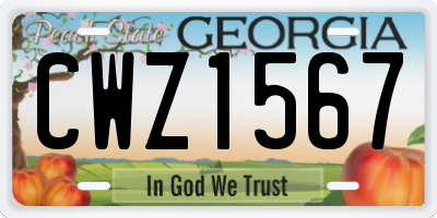 GA license plate CWZ1567