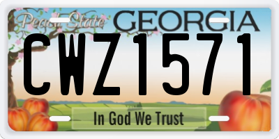 GA license plate CWZ1571