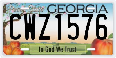 GA license plate CWZ1576