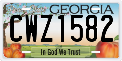 GA license plate CWZ1582