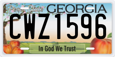 GA license plate CWZ1596