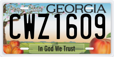 GA license plate CWZ1609