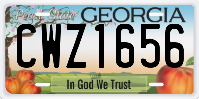 GA license plate CWZ1656