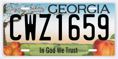 GA license plate CWZ1659