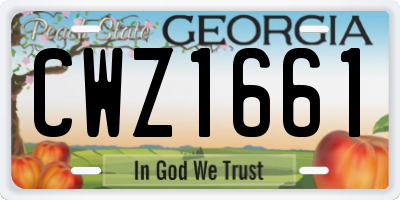 GA license plate CWZ1661