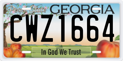 GA license plate CWZ1664