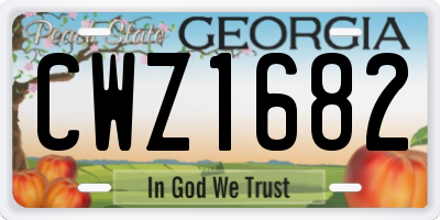 GA license plate CWZ1682