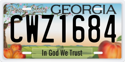 GA license plate CWZ1684