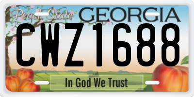 GA license plate CWZ1688