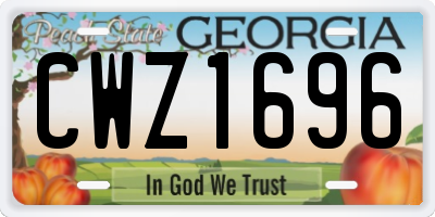 GA license plate CWZ1696