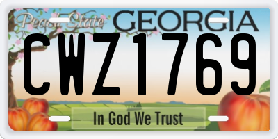 GA license plate CWZ1769