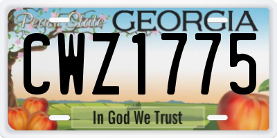 GA license plate CWZ1775