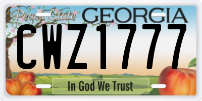 GA license plate CWZ1777