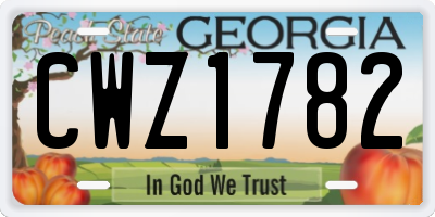 GA license plate CWZ1782