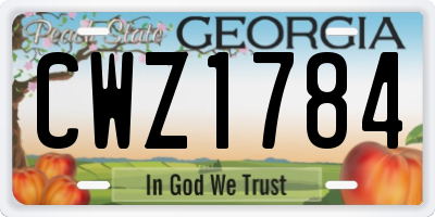 GA license plate CWZ1784