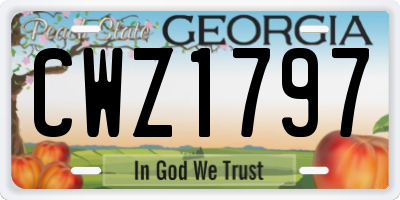 GA license plate CWZ1797