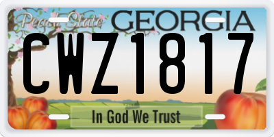 GA license plate CWZ1817