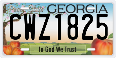 GA license plate CWZ1825