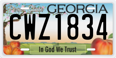 GA license plate CWZ1834