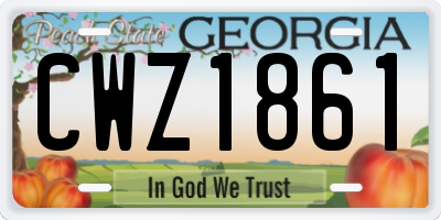 GA license plate CWZ1861