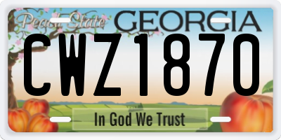 GA license plate CWZ1870