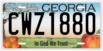 GA license plate CWZ1880