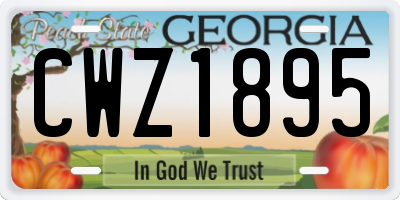 GA license plate CWZ1895