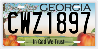 GA license plate CWZ1897