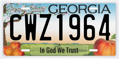 GA license plate CWZ1964