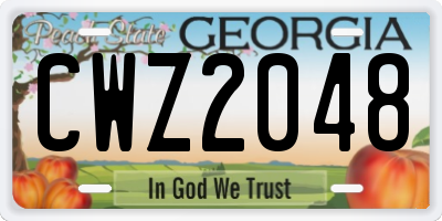 GA license plate CWZ2048
