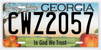 GA license plate CWZ2057