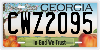 GA license plate CWZ2095