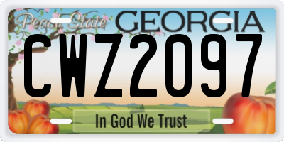 GA license plate CWZ2097