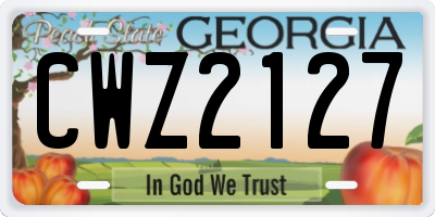 GA license plate CWZ2127
